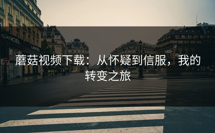 蘑菇视频下载：从怀疑到信服，我的转变之旅