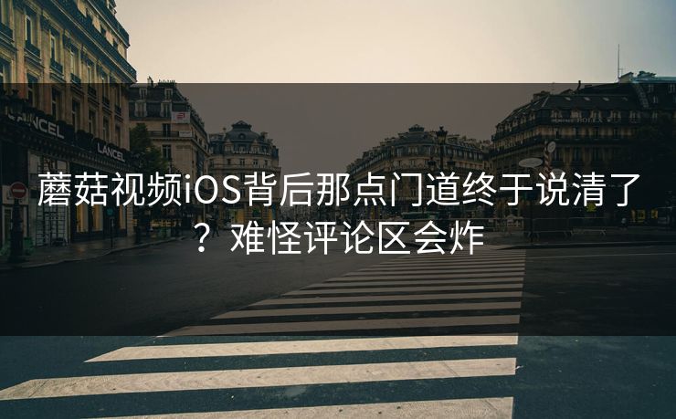 蘑菇视频iOS背后那点门道终于说清了?难怪评论区会炸 蘑菇视频iOS背后那点门道终于说清了?难怪评论区会炸